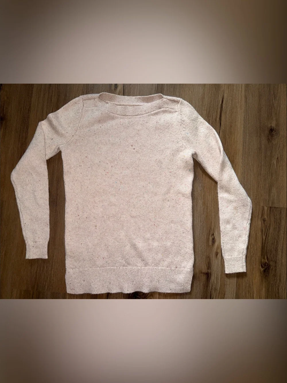 LOFT Light Pink Flecked Crewneck Sweater